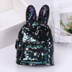 Glitter-Rucksack mit Hasenohren - Schwarz - Handtasche Rucksack