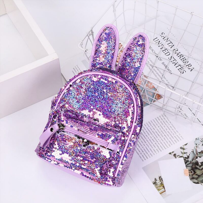 Glitter-Rucksack mit Hasenohren - Violett - Produktdesign Produkt