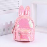 Glitter-Rucksack mit Hasenohren - Rosa - Handtasche Tasche