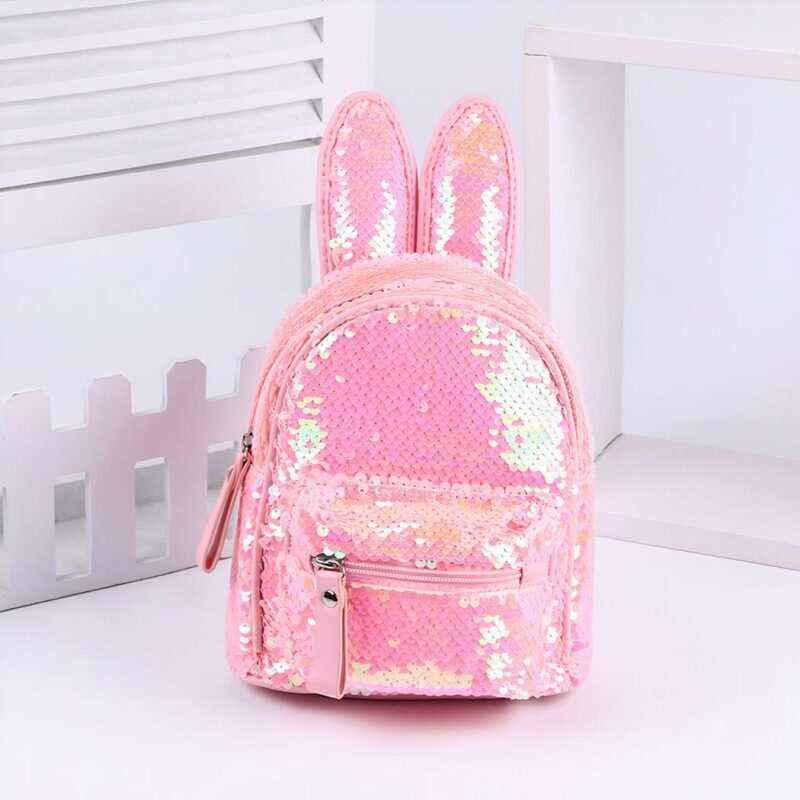 Glitter-Rucksack mit Hasenohren - Rosa - Handtasche Tasche