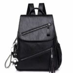 Vintage Rucksack aus Kunstleder - Schwarz - Rucksack Handtasche