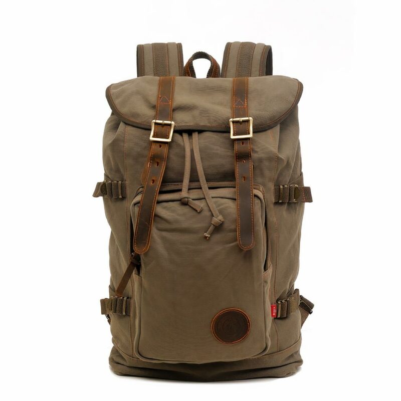 Vintage Multifunktionaler Rucksack - Khaki - Rucksack Schulrucksack