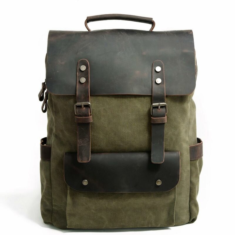 Retro Schulranzen Rucksack - Grün - Rucksack Rucksäcke Vintage Rucksäcke