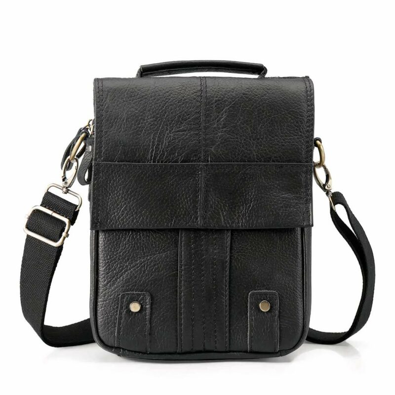 Rucksack mit Schulterriemen aus Leder - Schwarz - Handtasche Tasche