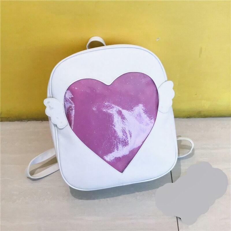 Mädchen Rucksack mit Herzmotiv - Weiß - Ita-tasche Tasche