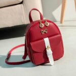 Mini Leder Rucksack Goldschmuck - Rot - Rucksack Rucksack Schulrucksack