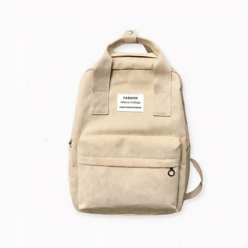 Ein einfarbiger Damenrucksack mit einem schlichten und klaren Design. Tragen Sie diesen Rucksack aus Cord, um Ihrem Look einen Hauch von Eleganz zu verleihen. Sie werden die Weichheit und Wärme lieben, die dieser trendige Rucksack im Winter ausstrahlt. Wählen Sie die Farbe, die Ihnen gefällt und tragen Sie Ihre Sachen stilvoll zur Schule oder ins Büro.