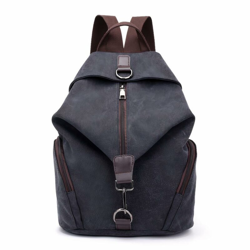 Damen Rucksack im Preppy Stil - Schwarz - Schulrucksack Rucksack