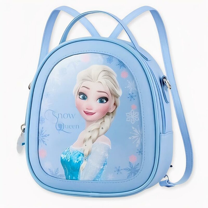 Kleiner Schneekönigin-Rucksack für Mädchen Blau. Elsa Handtasche, gute Qualität und sehr praktisch.