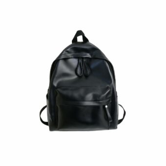 Damen-Rucksack im Preppy-Stil aus Leder - Schwarz - Leder Rucksack