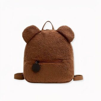 Schulrucksack aus Fleece für Kinder - Braun - Teddybär-Rucksack. Gute Qualität und sehr modisch.