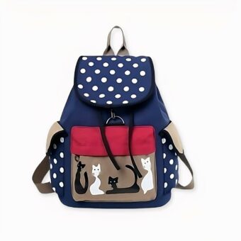 Entdecken Sie diesen wunderbaren kleinen Rucksack mit Katzenmotiv und weißen Punkten. Perfekt für einen Spaziergang mit der Familie, ein Picknick oder eine Reise. Dieser hübsche Rucksack wird Sie überall hin begleiten und Ihnen Freude und gute Laune bringen!