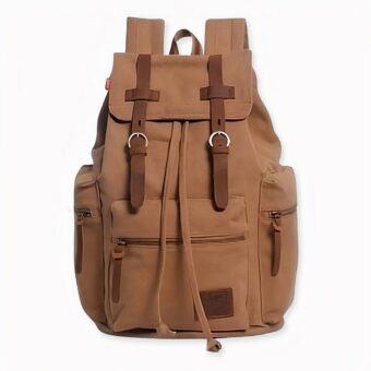 Canvas Rucksack für Männer - Braun - Schulrucksack Rucksack