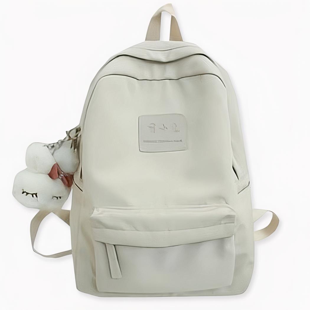 Wasserdichter Nylon-Rucksack für Teenager - Weiß - Handtasche Rucksack