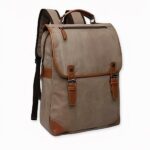 Vintage Canvas Rucksack für Männer - Grau - Laptop Rucksack Schulrucksack