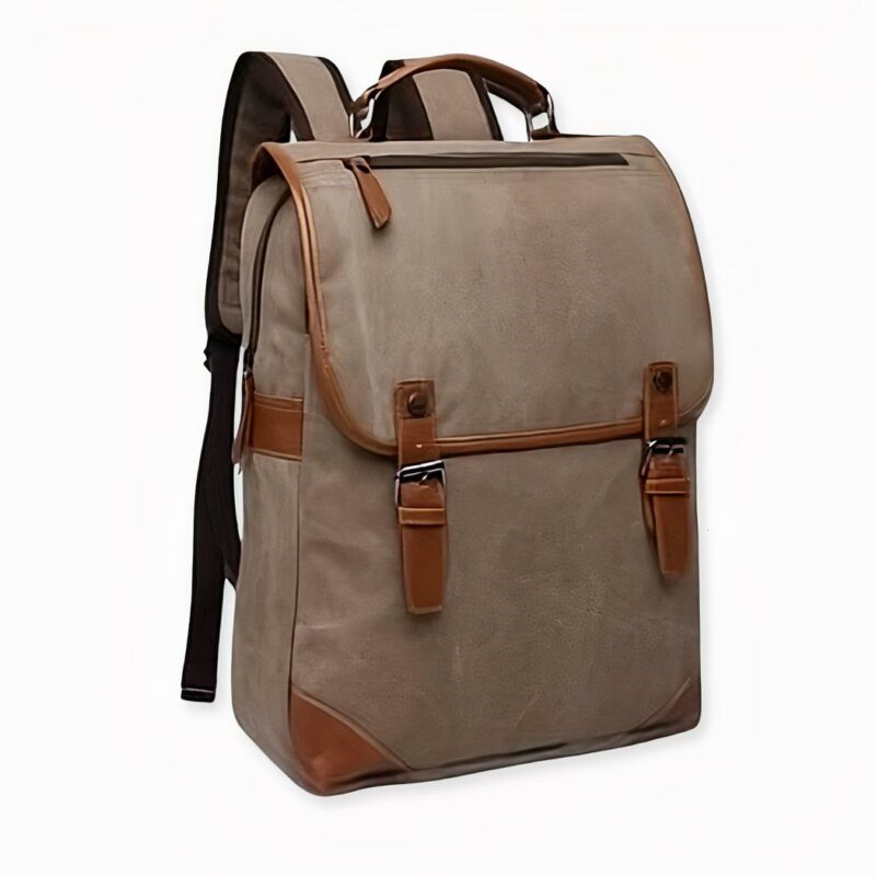Vintage Canvas Rucksack für Männer - Grau - Laptop Rucksack Schulrucksack