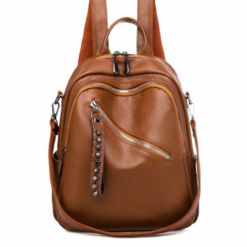Damen-Rucksack aus Leder - Braun - Handtaschen aus Leder
