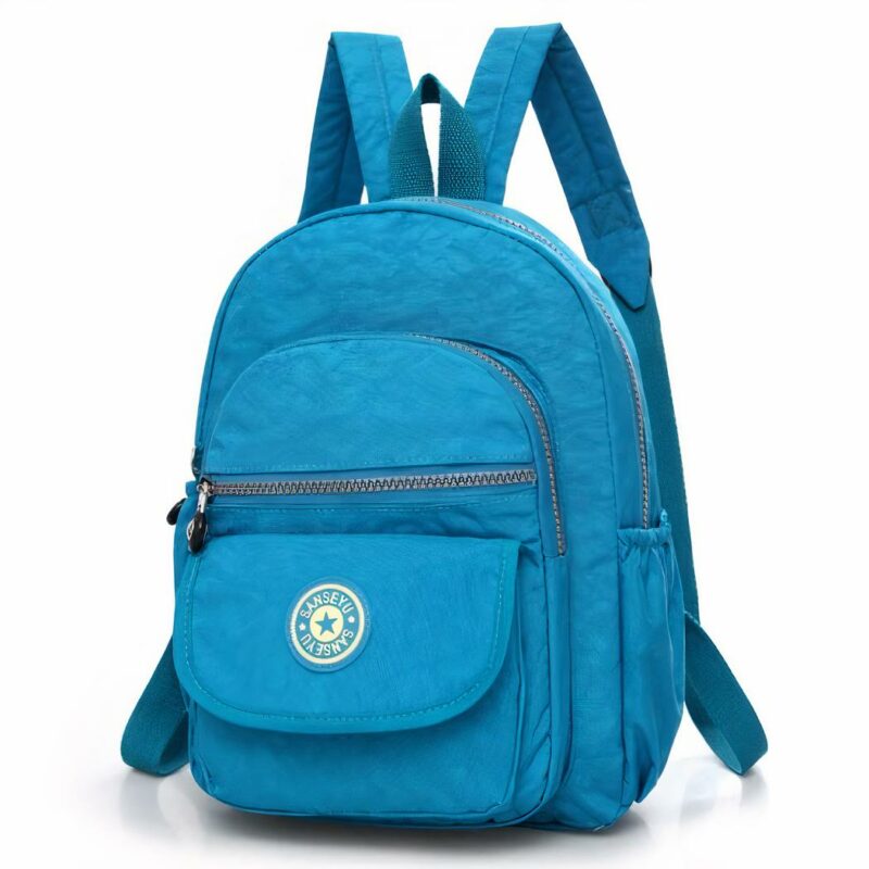 Mini wasserdichter Damen Rucksack einfarbig - Himmelblau - Reise Rucksack Rucksack