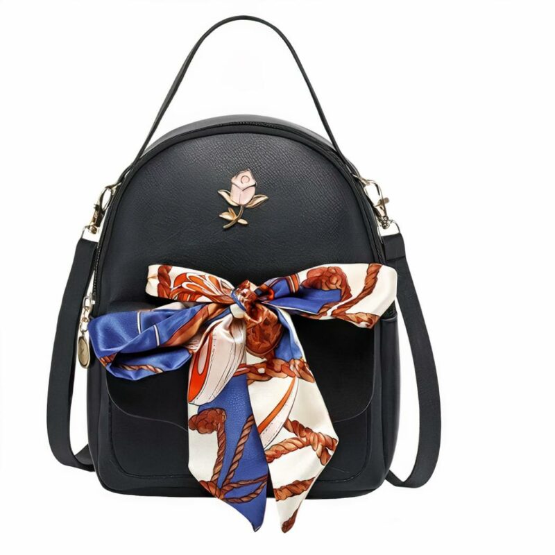 Mini Damen Rucksack im koreanischen Stil - Schwarz - Handtasche Tasche