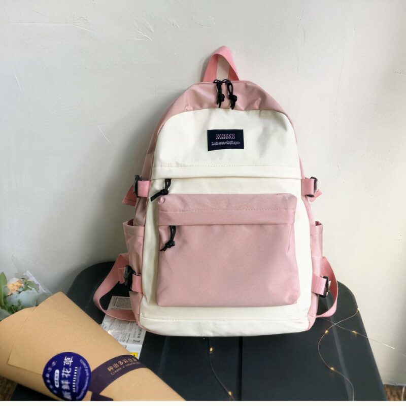 Großer Teenager-Rucksack - Rosa - Handtasche Schulrucksack