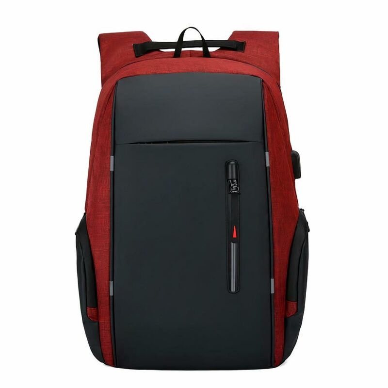 Lässiger Rucksack mit USB-Ladegerät - Rot - Laptop Rucksack Rucksack