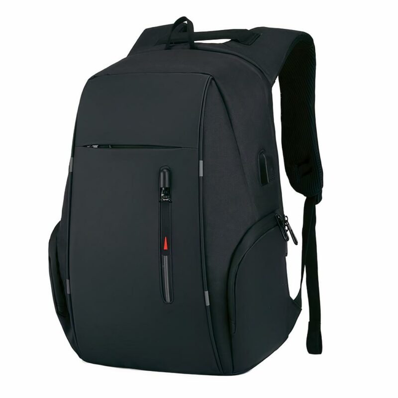 Lässiger Rucksack mit USB-Ladegerät - Schwarz - Laptop Rucksack Rucksack