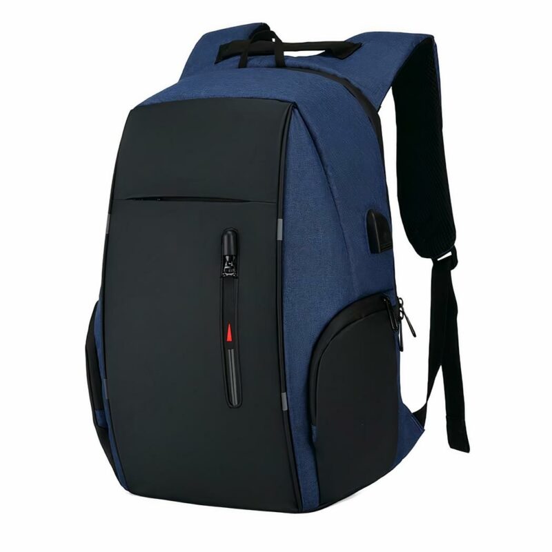 Lässiger Rucksack mit USB-Ladegerät - Blau - Schulrucksack Laptop-Rucksack