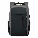 Lässiger Rucksack mit USB-Ladegerät - Grau - Laptop Rucksack Rucksack