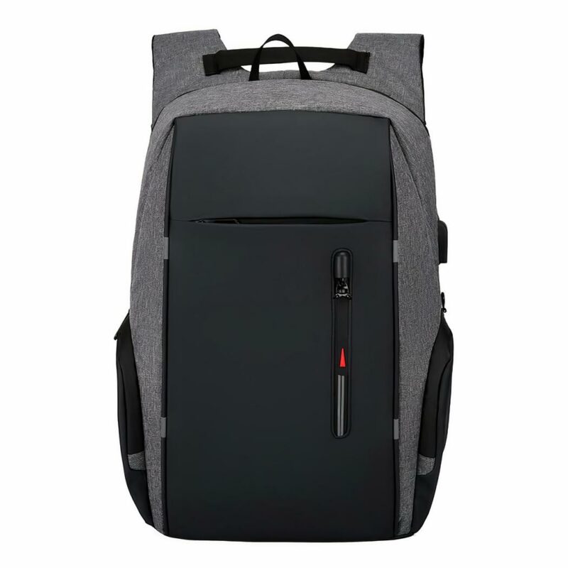 Lässiger Rucksack mit USB-Ladegerät - Grau - Laptop Rucksack Rucksack