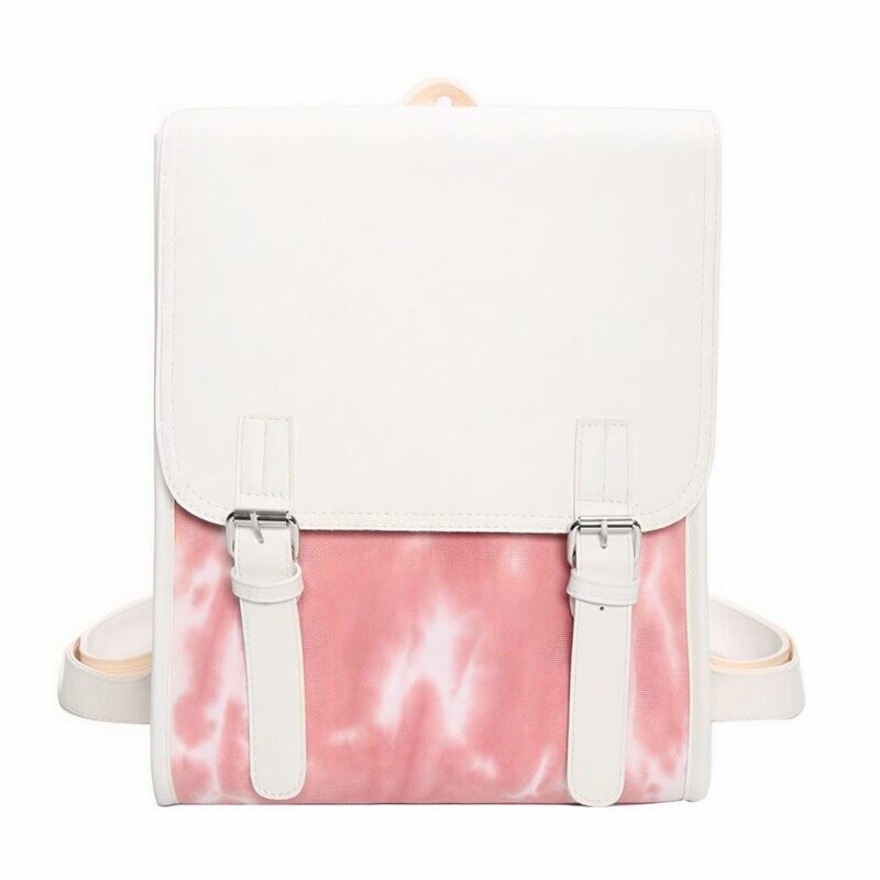 Großer PU-Leder-Rucksack für Frauen - Rosa - Produkt Kanton