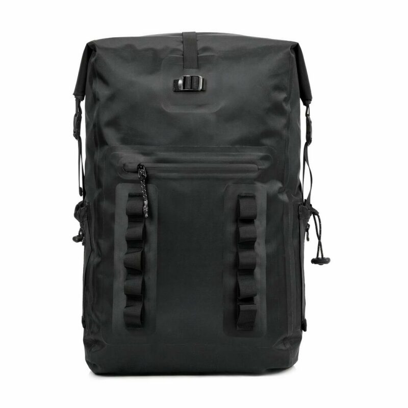 Wasserdichter 30L Trekking-Rucksack - Schwarz - Rucksack Top gerollt