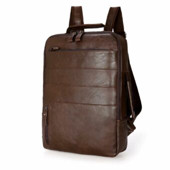 Lässiger brauner Laptop-Rucksack mit weißem Hintergrund