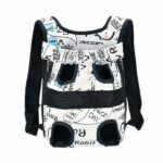 Verstellbarer Transport-Rucksack für Hund und Katze schwarz-weiß mit weißem Hintergrund