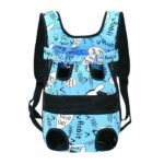 Verstellbarer Transportrucksack für Hunde und Katzen in blau und schwarz mit weißem Hintergrund