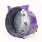 Transparenter runder Tierrucksack in lila und transparent mit weißem Hintergrund