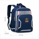 Reflektierender Schulrucksack für Kinder in Blau, Weiß und Rot