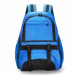 Sportrucksack mit Balltasche in Blau mit weißem Hintergrund