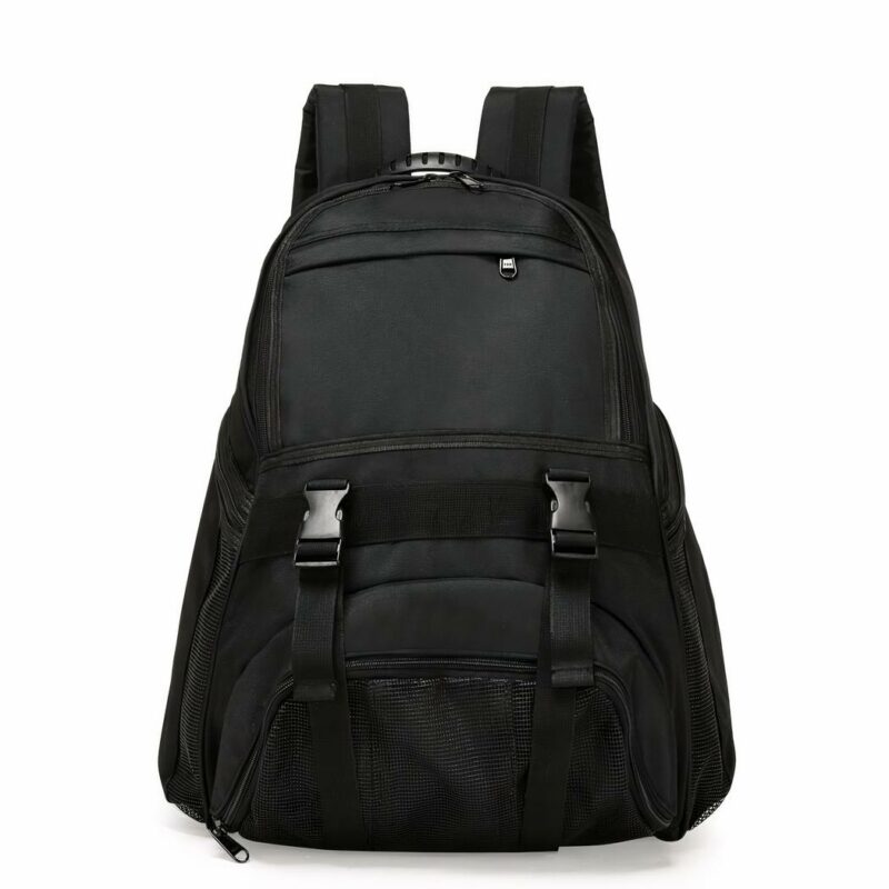 Sportrucksack mit Balltasche schwarz mit weißem Hintergrund