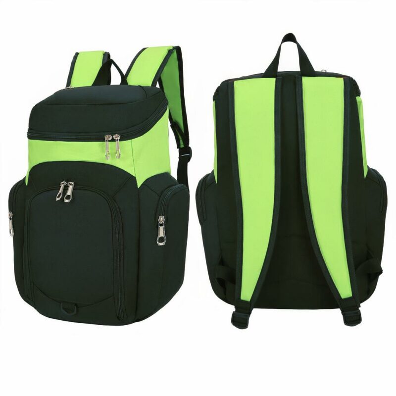 Multipocket-Sportballrucksack schwarz und grün