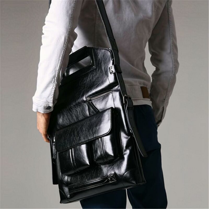 Design Rucksack aus Leder - Schwarz - Handtasche Leder