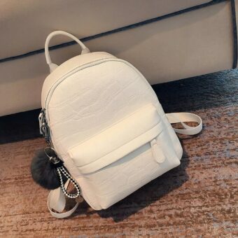 Kleiner Rucksack aus Kunstleder - Weiß, S - Rucksack Rucksack Mädchen