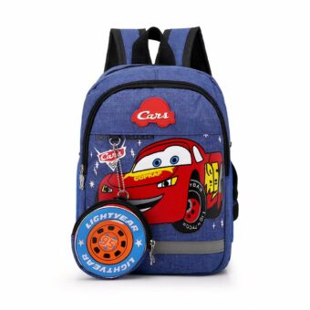 Cars Rucksack mit Jeans-Effekt und weißem Hintergrund
