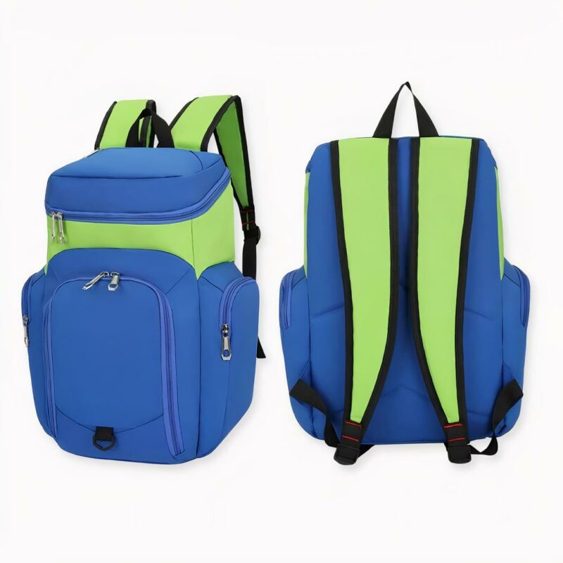 IMG_Rucksack sport_multi-poche_pour_ballon_1F Spielen Sie gerne Basketball oder Fußball? Entdecken Sie diesen Sportrucksack, der Ihnen das Leben beim Training erleichtern wird. Mit mehreren Fächern ist er praktisch, um alle Dinge, die Sie für das Training benötigen, zu transportieren und zu verstauen. Dieser Rucksack hat auch eine große Tasche auf der Unterseite, in der Sie Ihren Ball aufbewahren können.