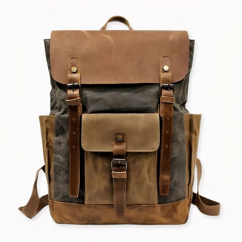 Suchen Sie einen eleganten und praktischen Rucksack, mit dem Sie Ihre täglichen Wege in Ruhe zurücklegen können? Schauen Sie sich unseren Vintage-Rucksack aus Wachsleinen an! Dieser Rucksack aus hochwertigem, wasserdichtem Canvas ist groß genug für einen 15-Zoll-Laptop und all Ihre anderen wichtigen Gegenstände und ist dabei bequem zu tragen.