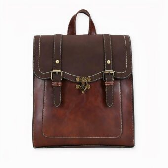 Liebhaber des Vintage-Stils werden an diesem wunderschönen Lederrucksack nicht vorbeigehen können. Dies ist die Art von Tasche, die wir gerne im Alltag tragen. Sie verleiht unserem Look nicht nur einen eleganten und schicken Touch.