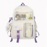 Rucksack mit kleinem Plüschbär für Mädchen in lila, gute Qualität und sehr trendy.