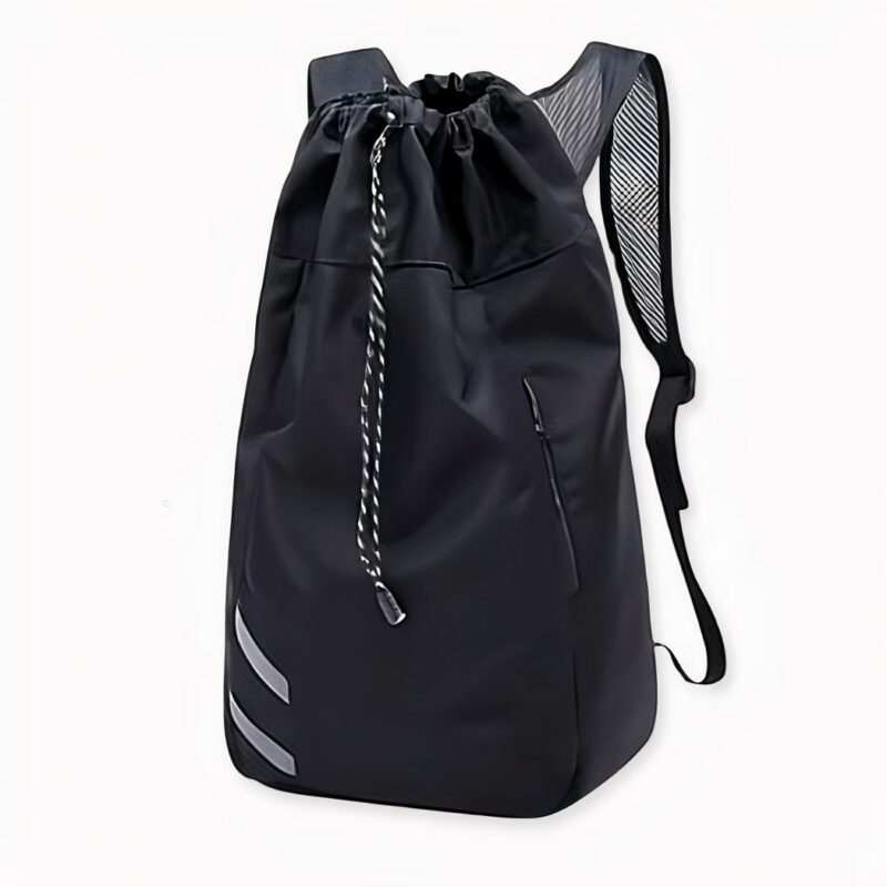 Schwarzer Basketball-Rucksack - Rucksack mit Kordelzug Kordelzug