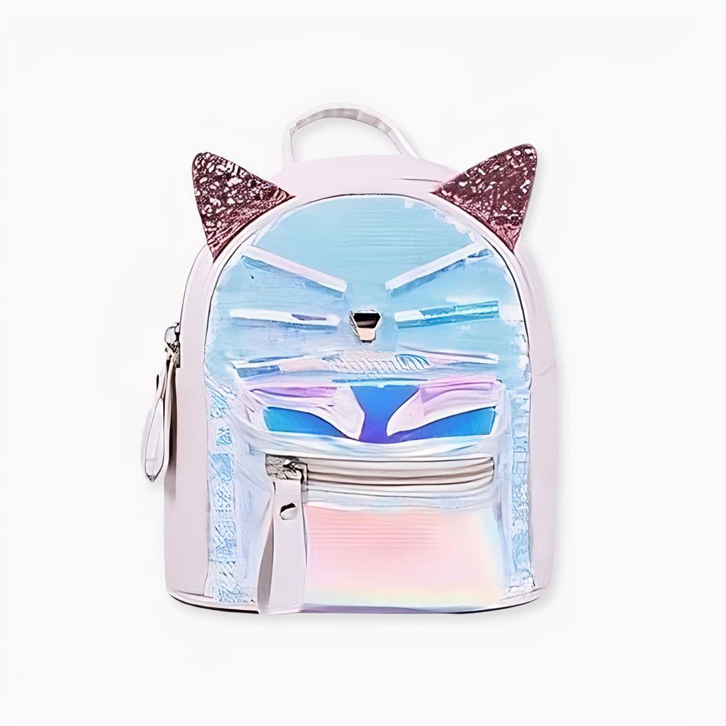 Rucksack mit Glitzerkatze für die Schule in zwei modischen Farben, gute Qualität und sehr modisch.