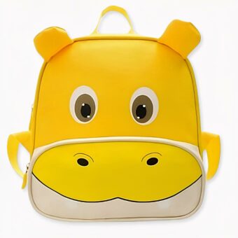 Nilpferd-Rucksack für Kinder gelb mit weißem Hintergrund