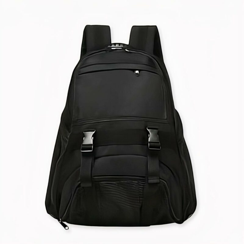 Sportrucksack mit Balltasche schwarz mit weißem Hintergrund